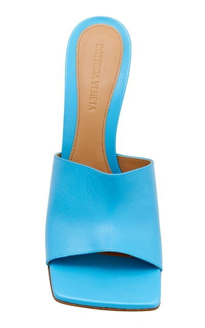 Shop Bottega Veneta Stretch Leather Slide Sandals In Blue