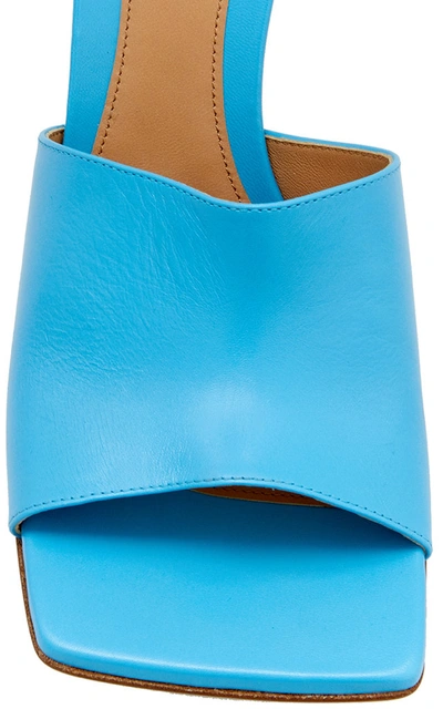 Shop Bottega Veneta Stretch Leather Slide Sandals In Blue