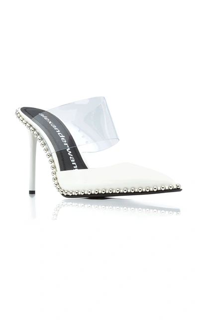 Shop Alexander Wang Rina Patent Leather And Pvc Mules In White