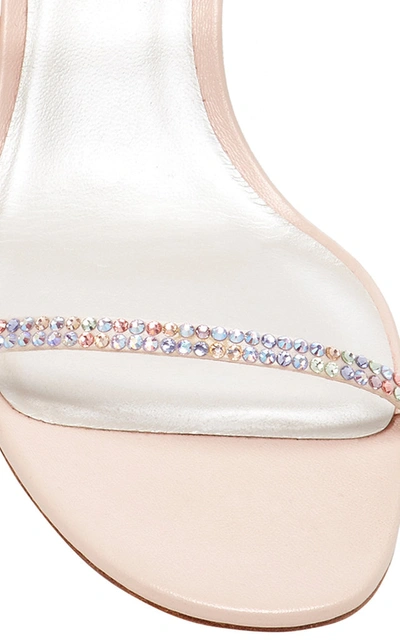 Shop René Caovilla Crystal-embellished Satin Sandals In Multi