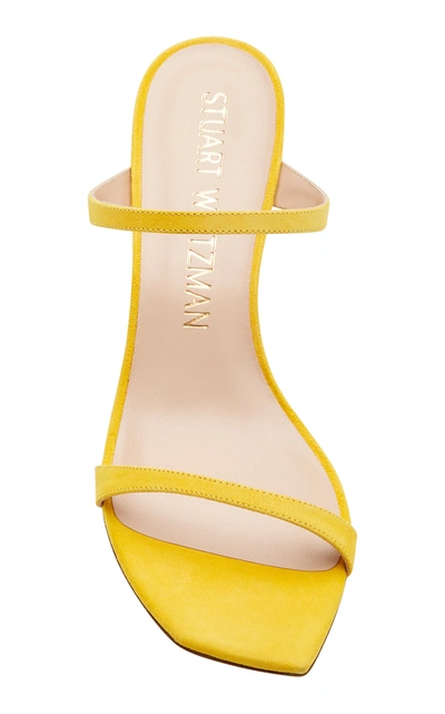 Shop Stuart Weitzman Aleena Suede Sandals In Yellow
