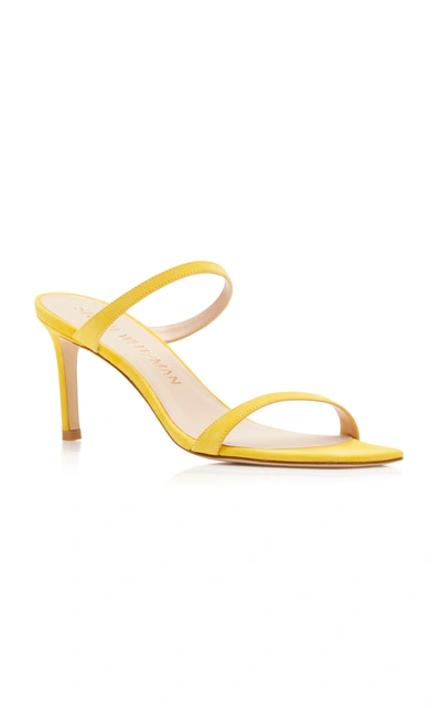 Shop Stuart Weitzman Aleena Suede Sandals In Yellow