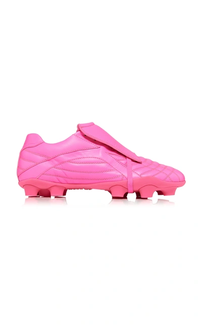 Shop Balenciaga Soccer Leather Sneakers In Pink