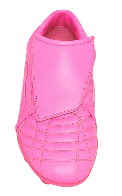 Shop Balenciaga Soccer Leather Sneakers In Pink