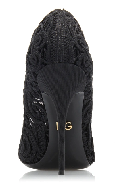 Shop Dolce & Gabbana Women's Embroidered Lace Pumps In Black