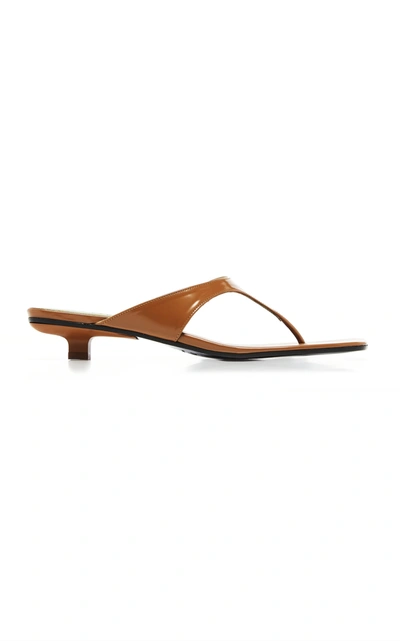 Shop By Far Jack Patent Leather Sandals In Brown