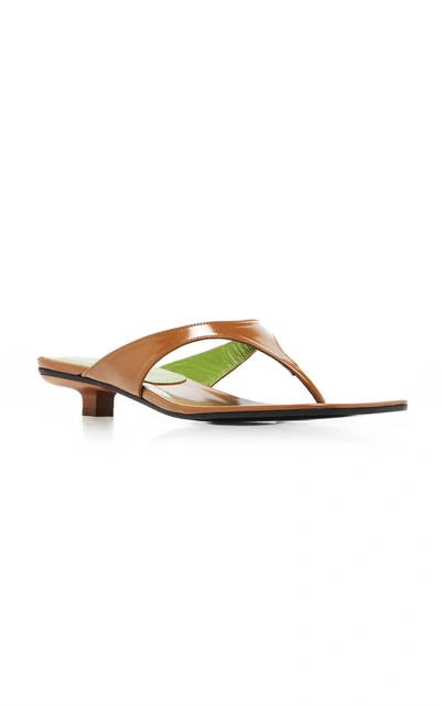 Shop By Far Jack Patent Leather Sandals In Brown
