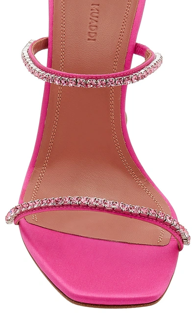 Shop Amina Muaddi Women's Gilda Crystal-embellished Satin Sandals In Pink