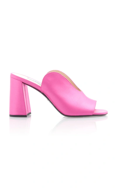 Shop Prada Women's Satin Mules In Pink