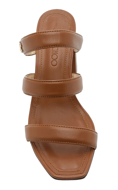 Shop Jimmy Choo Auna Leather Sandals In Brown