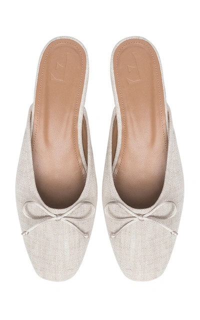 Shop Flattered Malva Linen Mules In White