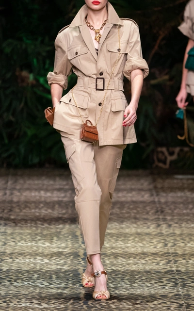 Shop Dolce & Gabbana Crystal-embellished Raffia And Leather Sandals In Brown