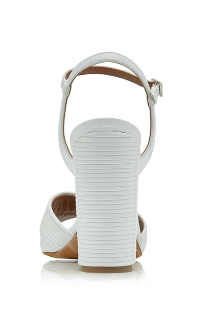 Shop Tabitha Simmons Women's Kali Textured-leather Sandals In White