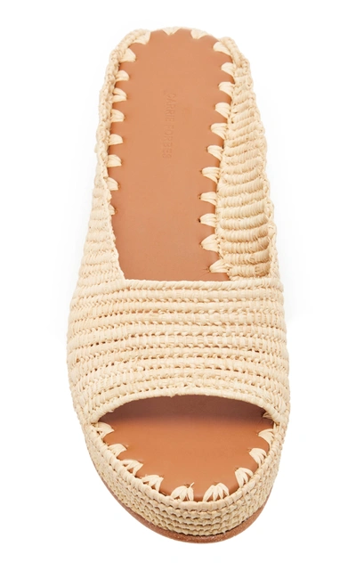 Shop Carrie Forbes Arte Raffia Platform Wedge Sandals In Neutral