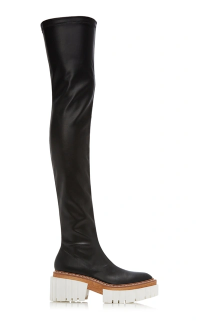 Shop Stella Mccartney Emilie Vegan Leather Over-the-knee Boots In Black