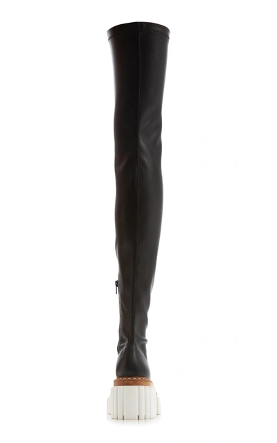 Shop Stella Mccartney Emilie Vegan Leather Over-the-knee Boots In Black