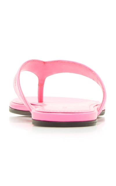 Shop Balenciaga Women's Logo Leather Thong Sandals In Pink