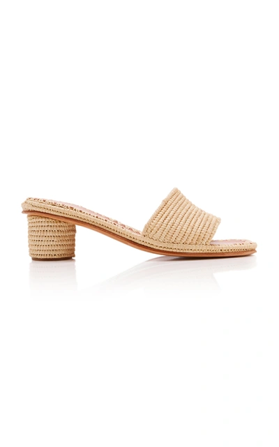Shop Carrie Forbes Women's Bou Raffia Heeled Mules In Neutral