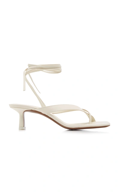 Shop Neous Situla Lace-up Leather Sandals In White