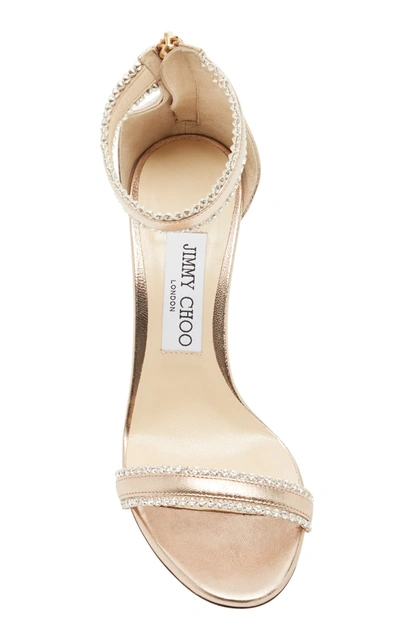 Shop Jimmy Choo Women's Dochas Crystal-embellished Leather Sandals In Neutral