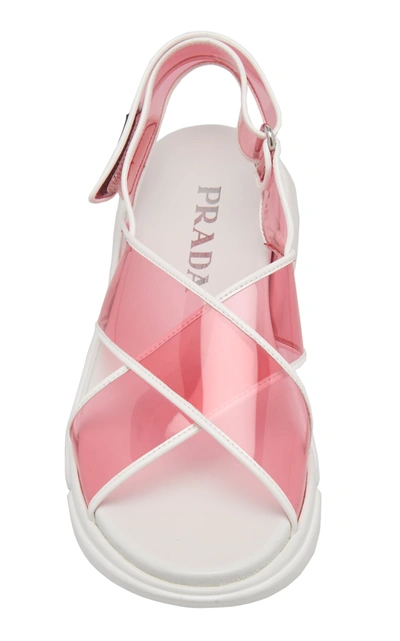 Shop Prada Pvc Strappy Sandals In Pink