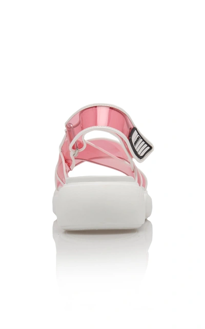 Shop Prada Pvc Strappy Sandals In Pink