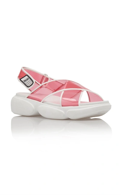 Shop Prada Pvc Strappy Sandals In Pink