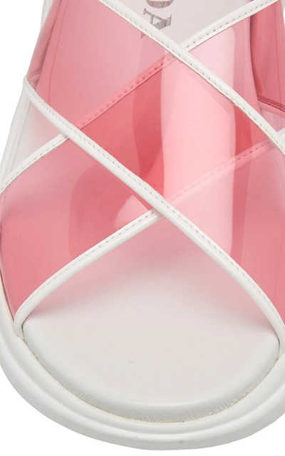 Shop Prada Pvc Strappy Sandals In Pink