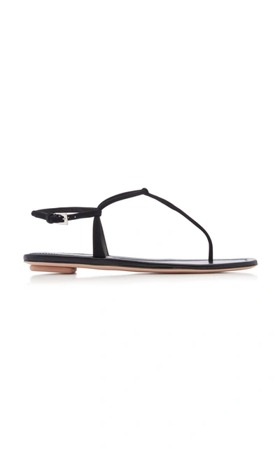 Shop Prada Suede Slingback Sandals In Black