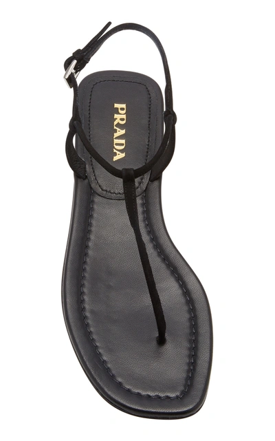 Shop Prada Suede Slingback Sandals In Black