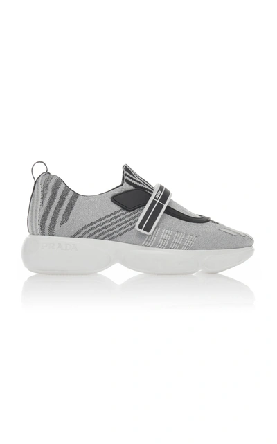 Shop Prada Cloudbust Nylon Slip On Sneakers In Grey