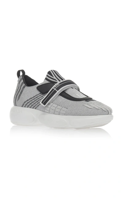 Shop Prada Cloudbust Nylon Slip On Sneakers In Grey