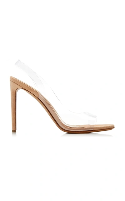 Shop Alexandre Vauthier Amber Ghost Leather And Pvc Sandals In Nude