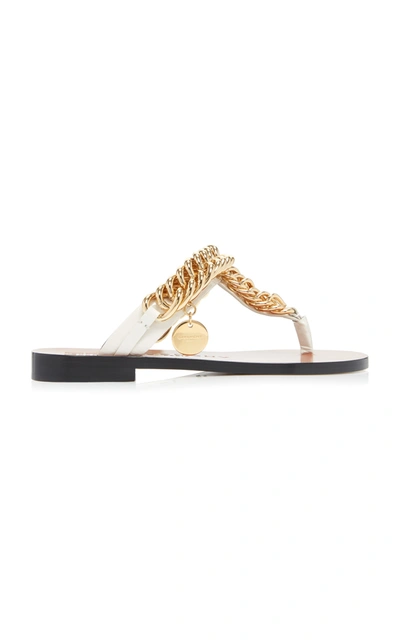 Shop Givenchy Embellished Leather Sandals In Neutral