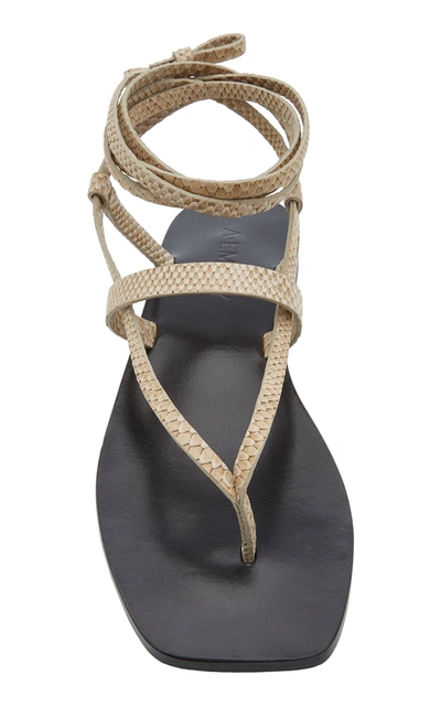 Shop A.emery Women's James Snake-effect Leather Sandals In Neutral