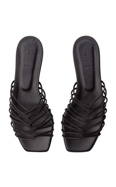 Shop Aeyde Women's Natasha Metallic Leather Sandals In Black