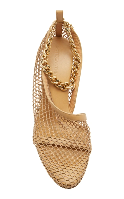 Shop Bottega Veneta Embellished Mesh And Leather Pumps In Neutral