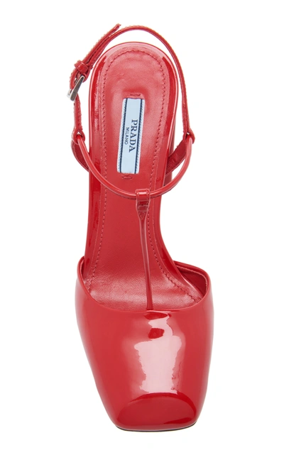 Shop Prada Patent Leather Pumps In Red
