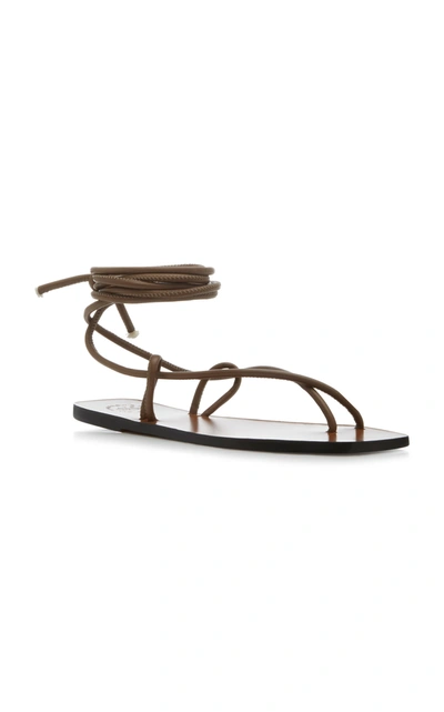 Shop Atp Atelier Alezio Nappa Leather Sandals In Brown