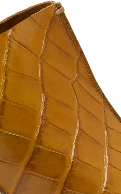 Shop Miista Zohara Croc-effect Leather Mules In Brown