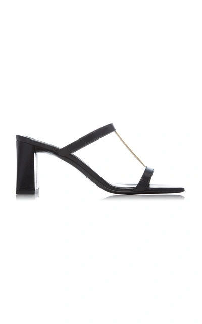 Shop By Far Chloe Chain-detailed Leather Sandals In Black