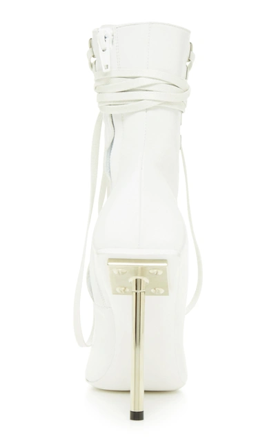 Shop Balenciaga Corset Leather Booties In White