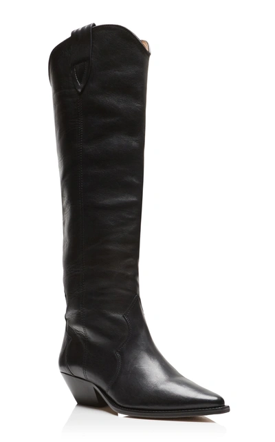 Isabel Marant Denvee Leather Knee-high Boot In Black