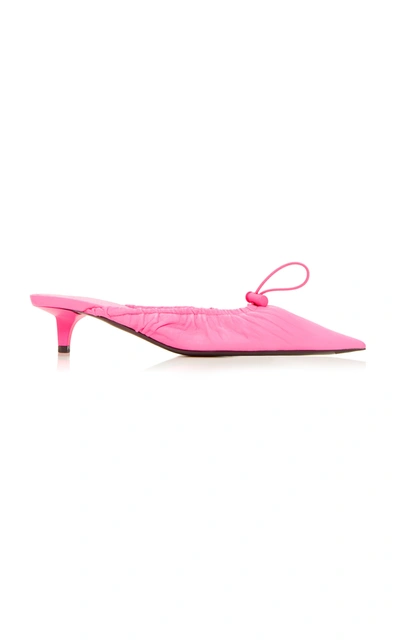 Shop Balenciaga Women's Scrunch Knife Mules In Pink