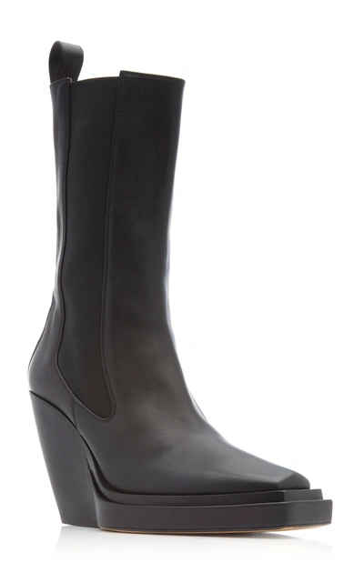 Shop Bottega Veneta Women's The Lean Leather Boots In Black