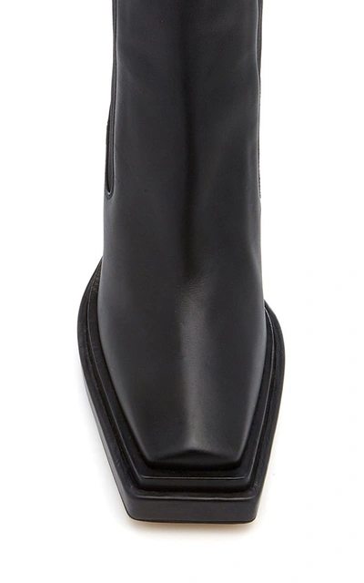 Shop Bottega Veneta Women's The Lean Leather Boots In Black