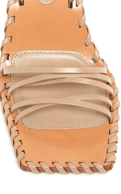 Shop Jacquemus Les Valerie Hautes Linen And Leather Sandals In Brown