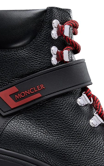 Shop Moncler Women's Carol Leather Ankle Boots In Black,red