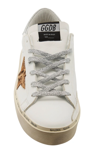 Shop Golden Goose Hi Star Platform Leopard Calf Hair And Leather Sneakers In White