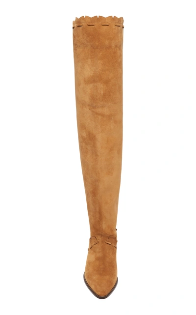 Shop Isabel Marant Luiz Suede Over-the-knee Boots In Neutral